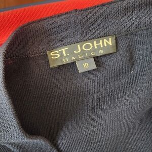 St. John Basics Navy Blue Knit Cardigan